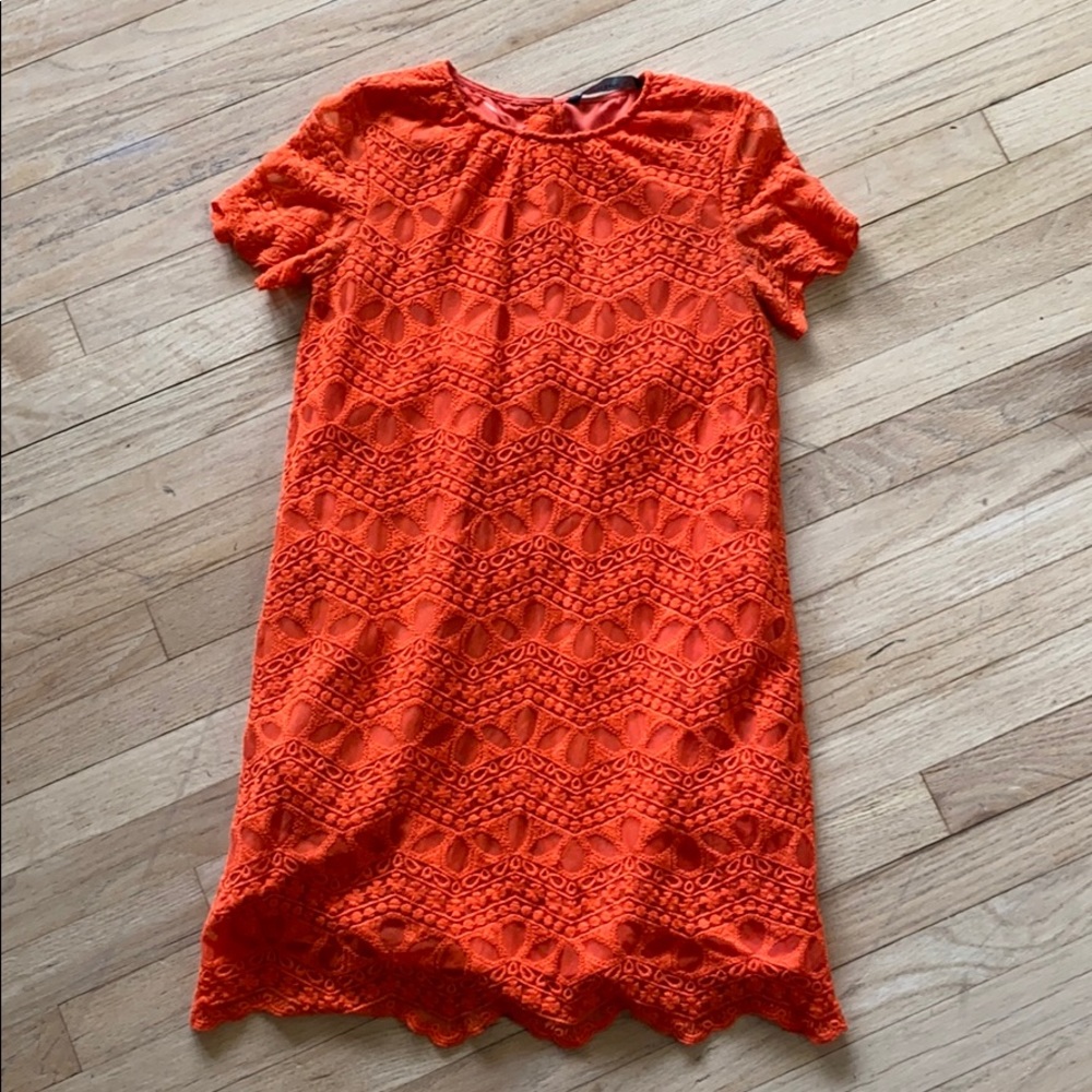 Orange lace dress